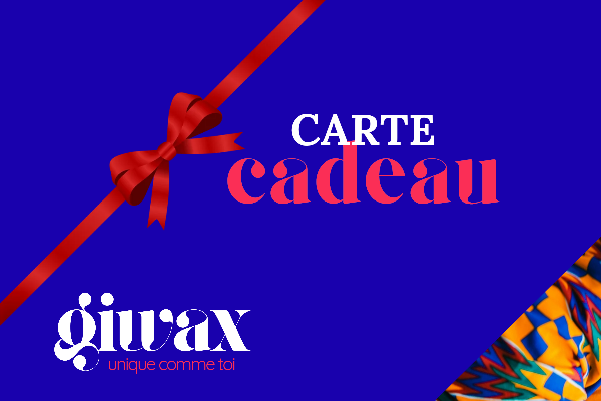 Carte-cadeau Giwax Boutique pièces africaines uniques wax batik adire cadeau femme livraison email
